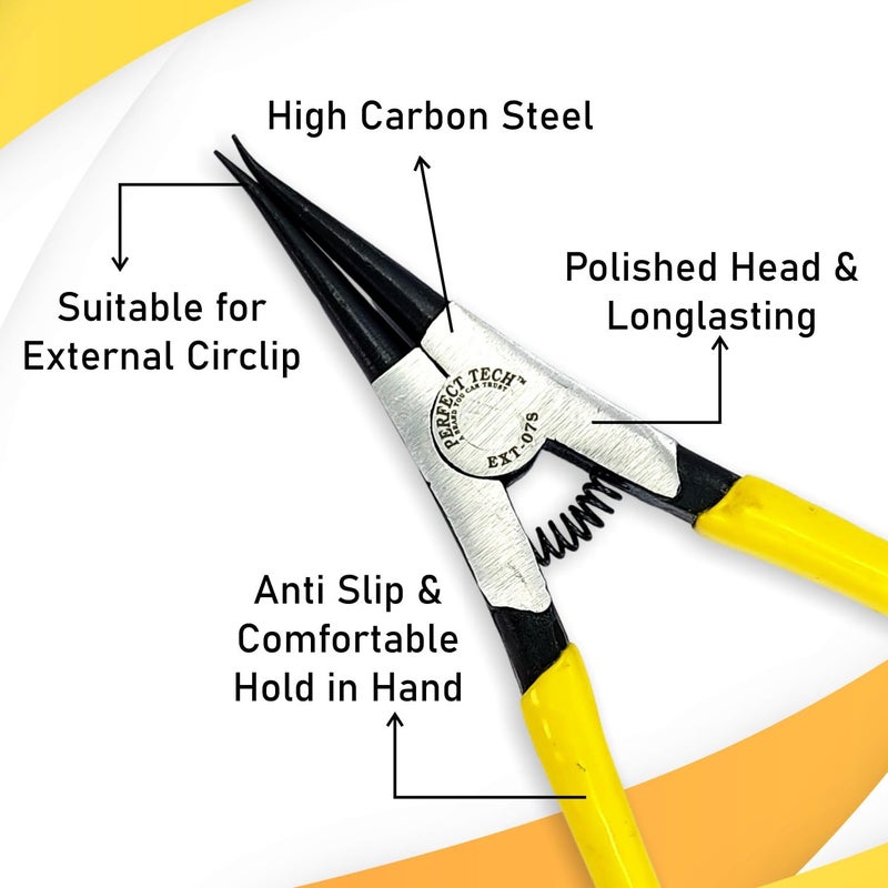 PERFECT TECH 122MM/5" Circlip Plier/ 5" Snap Ring Lock Plier (External Straight- EXT-05S) - Image 3