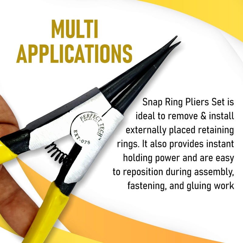 PERFECT TECH 122MM/5" Circlip Plier/ 5" Snap Ring Lock Plier (External Straight- EXT-05S) - Image 4