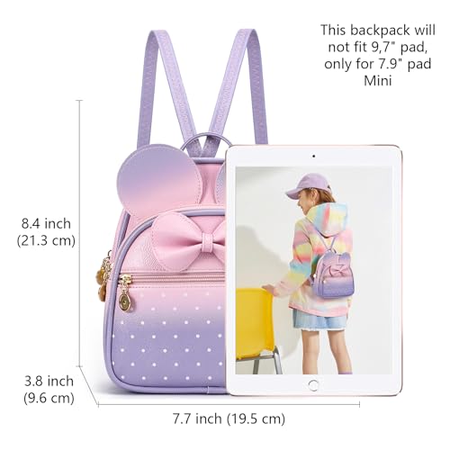 KL928 Girls Mini Backpack Bowknot Polka Dot Cute Small Daypacks Convertible Shoulder Bag Purse for Women - Image 2