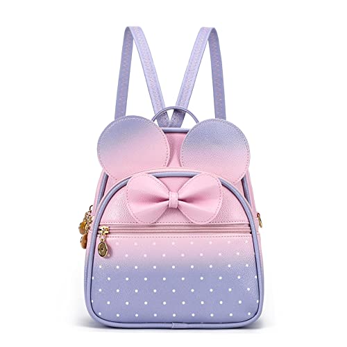KL928 Girls Mini Backpack Bowknot Polka Dot Cute Small Daypacks Convertible Shoulder Bag Purse for Women - Image 1