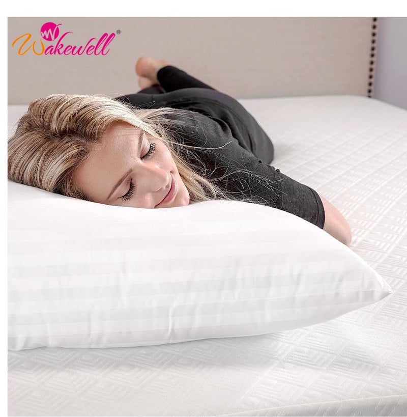 Wakewell Fiber Pillows, Pack/Set of 2 Microfibre Pillow- 61 X 41Cm, Premium Fibre Soft White Pillow, 3 Months Warranty - Image 4