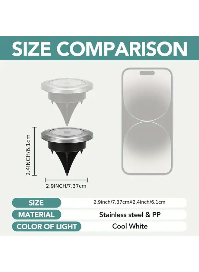 Solar Ground Lights 10 Pack for Garden Outdoor Pathway Warm White Light - Image 3