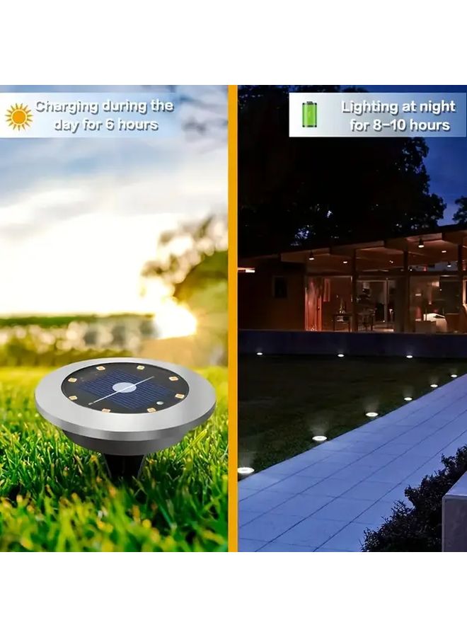 Solar Ground Lights 10 Pack for Garden Outdoor Pathway Warm White Light - Image 4
