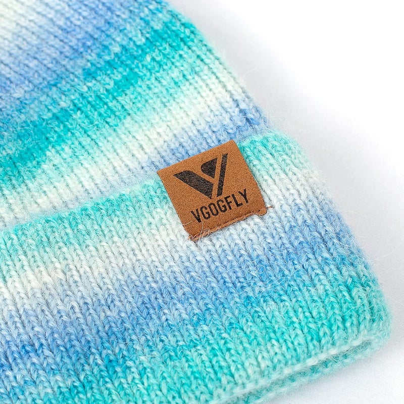 Vgogfly Beanie Men Slouchy Knit Skull Cap Warm Stocking Hats Guys Women Striped Winter Beanie Hat Cuffed Plain Hat - Image 3