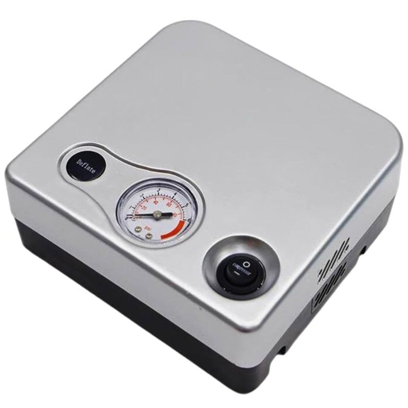 Generic Car tire inflator, 28 cylinder, 12 volt, for air pressure in car tires, powered by the car lighter with a cover bag to protect it and special accessories