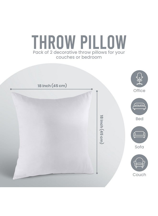 Utopia Bedding Utopia Bedding Throw Pillows Insert (Pack of 2, White) - 18 x 18 Inches Bed and Couch Pillows - Indoor Decorative Pillow - Image 3