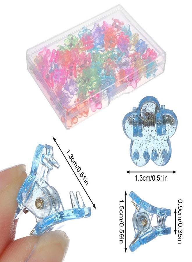 Shimmeroo 100Pcs Mini Flower Hair Clips,Small Claw Clips for Girls and Women Colorful Hair Clip Cute Jaw Clip - Image 2