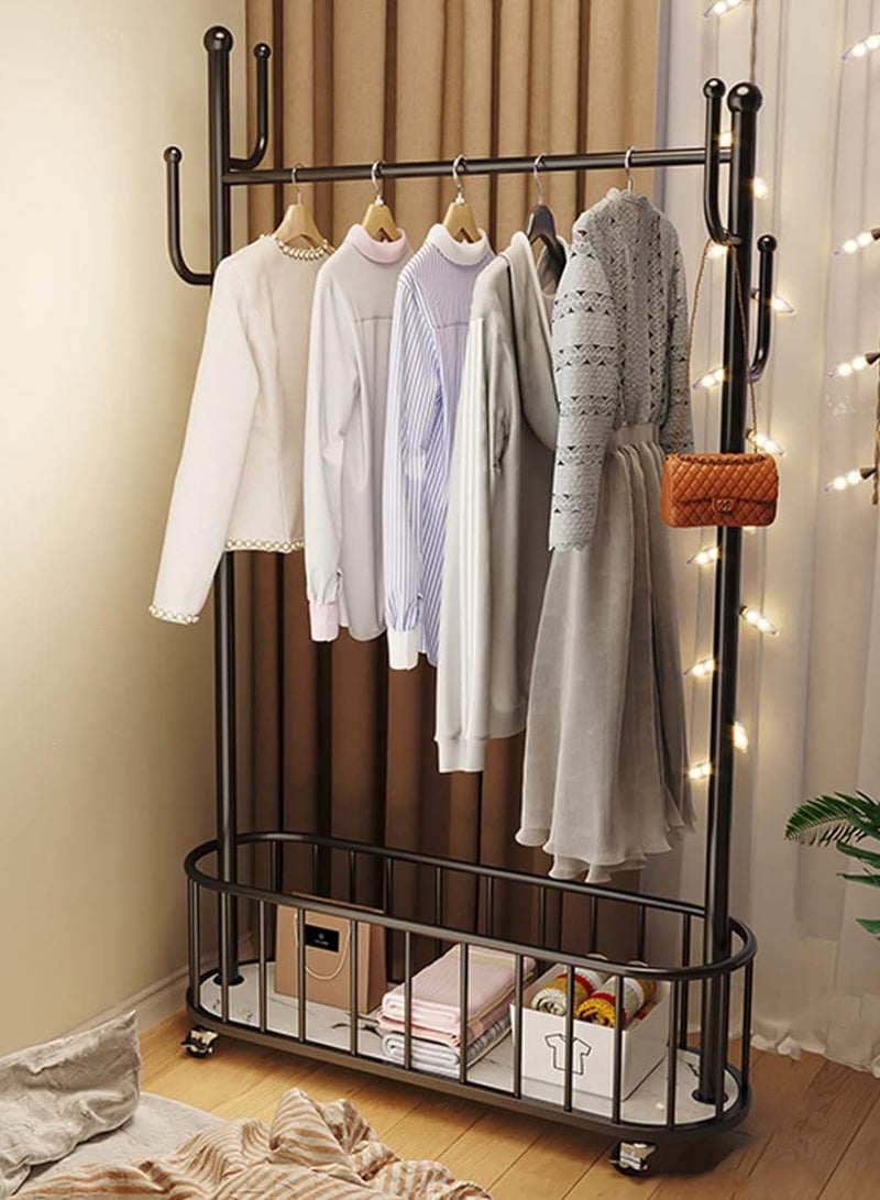 Living Movable Metal Clothing Rack Multifunctional With Wheels 100 CM  - Image 1