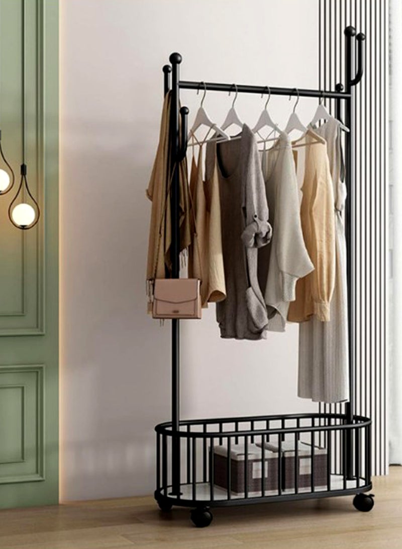 Living Movable Metal Clothing Rack Multifunctional With Wheels 100 CM  - Image 2