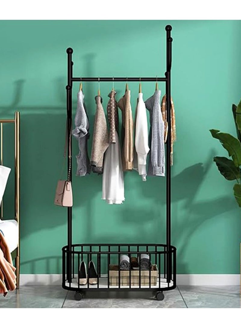 Living Movable Metal Clothing Rack Multifunctional With Wheels 100 CM  - Image 3