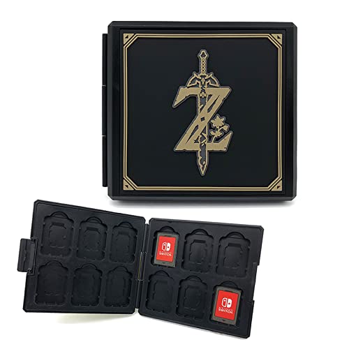 doepeBAE Switch Game Card Case - Portable Hard Shell Storage with 12 Card Slots (Z Black) - Image 1