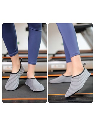 Water Shoes for Women Men Kids, Barefoot Quick-Dry Aqua Water Socks Slip-on Swim Beach Shoes for Snorkeling Surfing Kayaking Beach Walking Yoga (Grey) - view 3