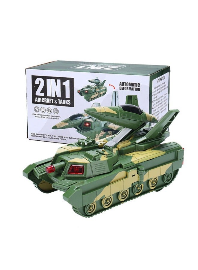 Children's Electric Deformation Tank Toy Armored Car Universal Light Sound Effect Male Baby Educational Toys Tiktok Hot Selling-Color:Electric Morphing Aircraft-Specifications:Charging Version [with Charging Suit]] - Image 1