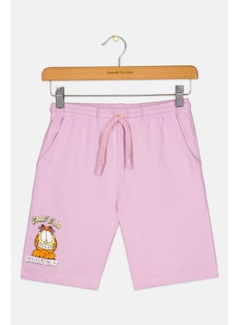 Kids Girl Garfield Basic Short, Lavender