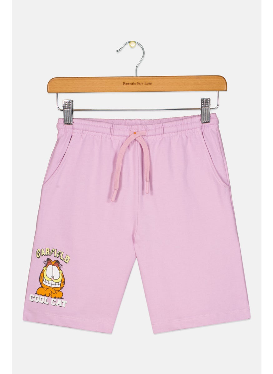 nickelodeon - Kids Girl Garfield Basic Short, Lavender - Image 1