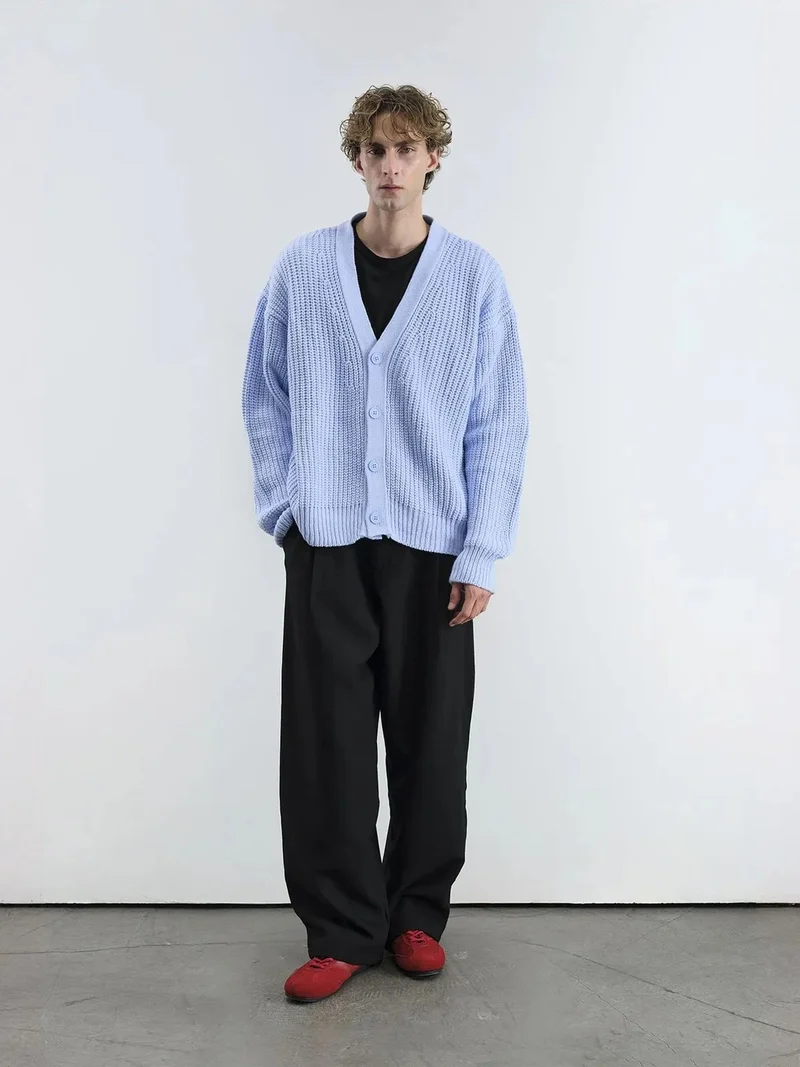 جيستو GIESTO Oversized Ribbed V-neck Cardigan