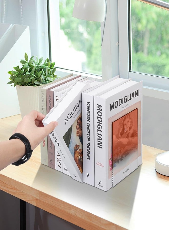 Honagu Book Ends, Acrylic Bookends, Clear Book Ends for Shelves, Desk Book Organizer, Book Holder Stand Decorative for Heavy Books, CDs, Video Games (3 Pair/6Pieces, Gradient Orange) - Image 3