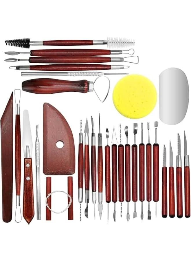 FYLX 30 Ceramic Sculpting Set for Clay Pottery Carving Engraving Modeling Embossing Shaping DIY Art  Ideal for Color Mixing Drawing Fine Details - Image 1