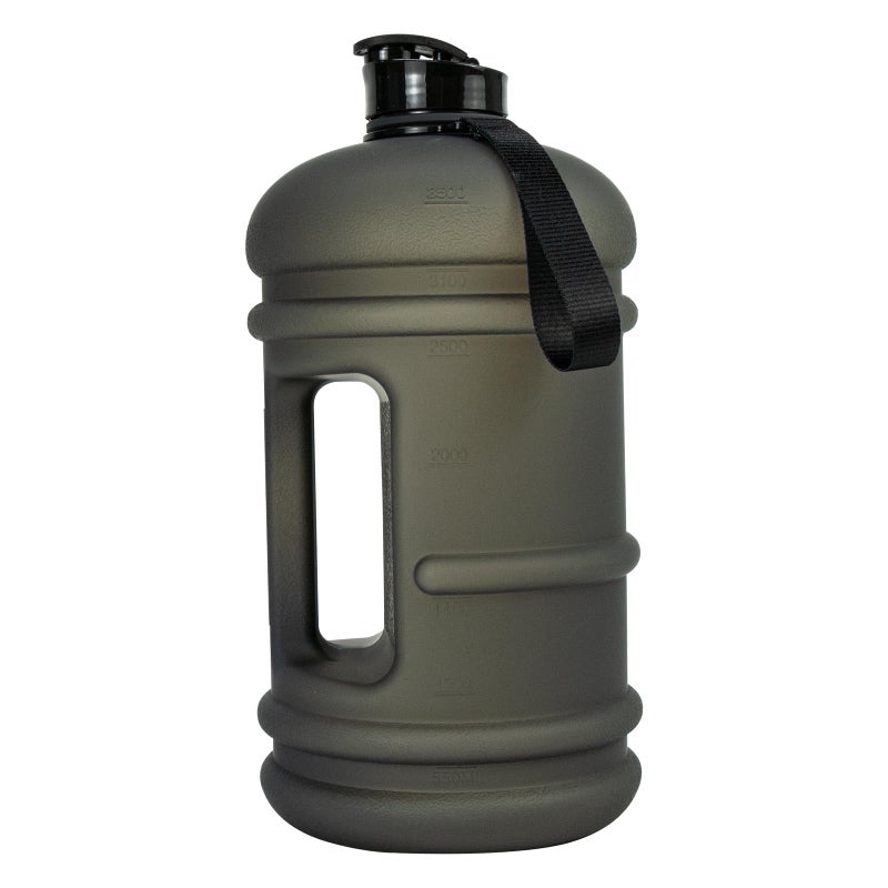 TOOFEEL 1 Gallon Water Bottle - 128 oz With Flip Lid, Measurements Marked, Leak Proof BPA Free Jug for Gym, Sports - Matte Black - Image 1