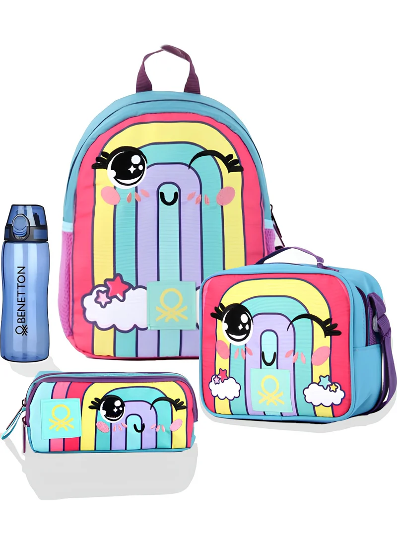 بينيتون Rainbow Kindergarten Bag Set (Bag + Lunch + Pencil Case + Water Bottle)