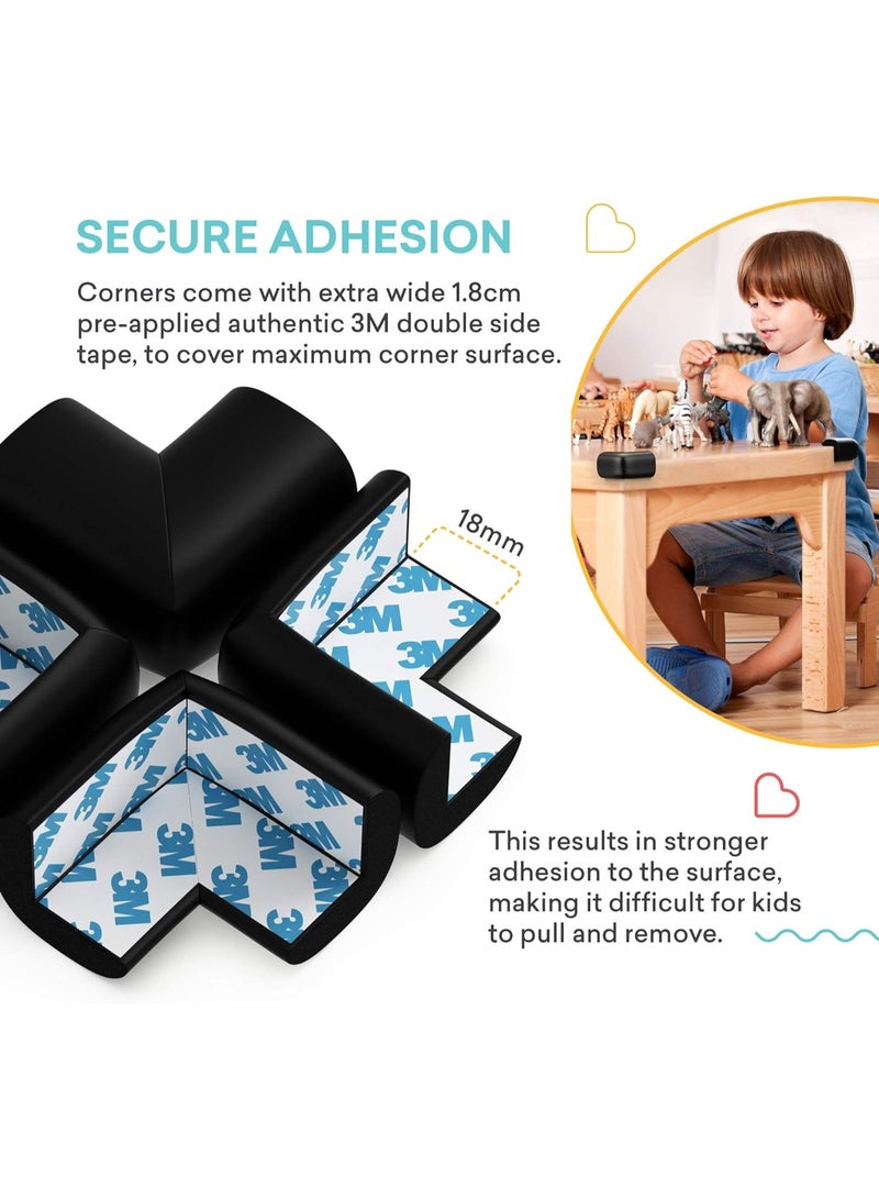 zoba (4 Pack) Baby Corner Protectors Furniture Corner Guards and Safety Edge Bumpers - Baby Protective Cushion to Cover Sharp Furniture and Table Edges with Double-Sided Tape - Image 5