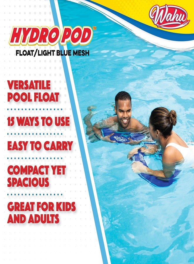 Wahu Hydro Pod Versatile Pool Float with Carrying Bag, 21" Round Portable Pool Float for Adults and Kids Ages 8+, Light Blue/Blue - Image 3