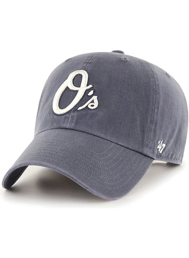 47 Brand MLB Vintage Navy Primary Logo Clean Up Adjustable Baseball Cap Hat, Adult One Size Fits All, Baltimore Orioles, One size - Image 1