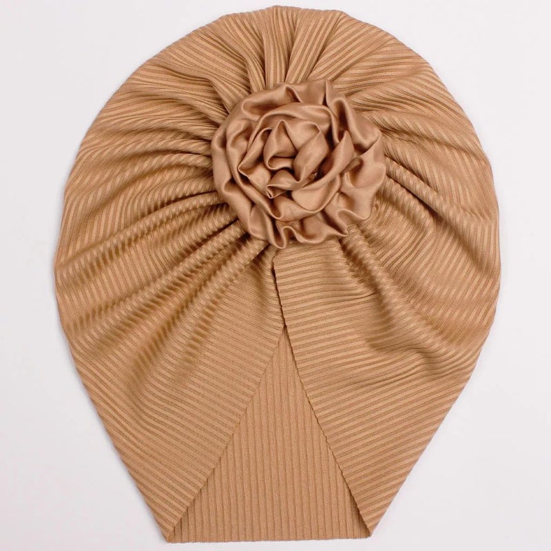 Nopatia Baby Girl Turban Hat Soft Stretchy Cotton Bonnet with Big Flower Bowknot Stylish Newborn Baby Girl Photography Props Comfortable Sensitive Skin (Multicolor)
