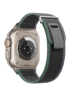 Tin Tech with Apple Watch Series Ultra/Ultra 2 Band 49mm 45mm 44mm 42mm, Nylon Sports Trail loop Band for Apple Watch Ultra/SE 1/2/3/4/5/6/7/ 8, – grey / green
