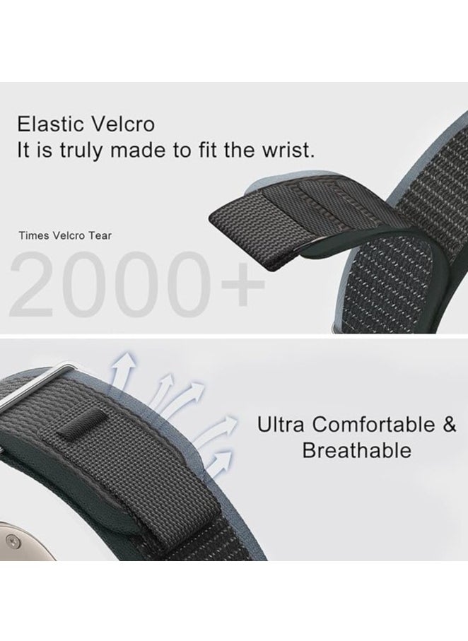 ten.tech - Tin Tech with Apple Watch Series Ultra/Ultra 2 Band 49mm 45mm 44mm 42mm, Nylon Sports Trail loop Band for Apple Watch Ultra/SE 1/2/3/4/5/6/7/ 8, – grey / green - Image 1