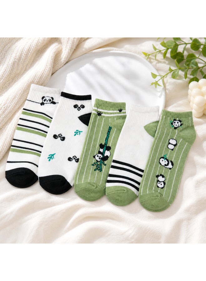 TRENDORA Women's Cotton Blend Ankle Socks, Mixed Colours, 6 Count, Casual Style, Adult Sockss - Image 5
