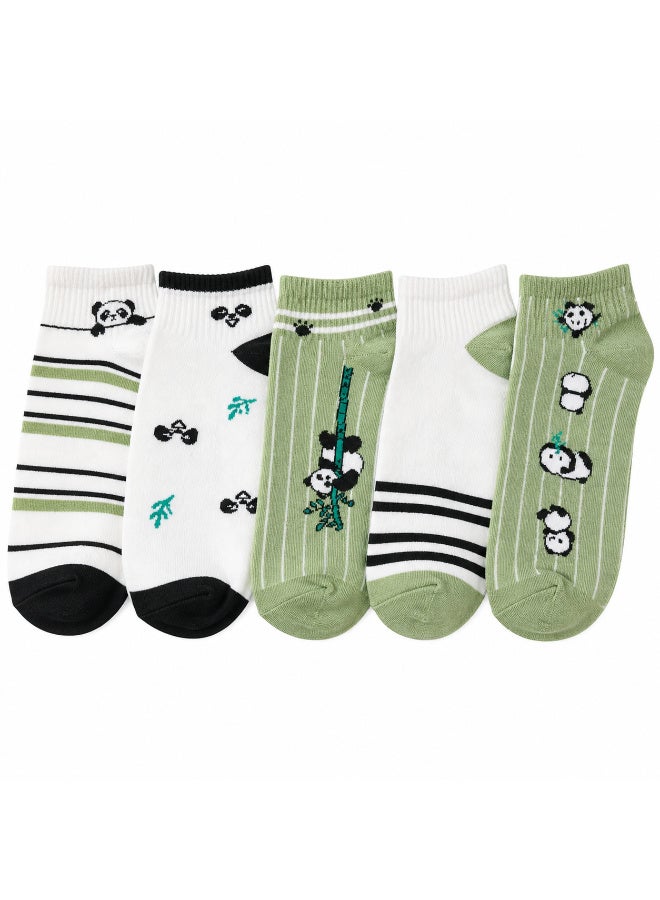 TRENDORA Women's Cotton Blend Ankle Socks, Mixed Colours, 6 Count, Casual Style, Adult Sockss - Image 1