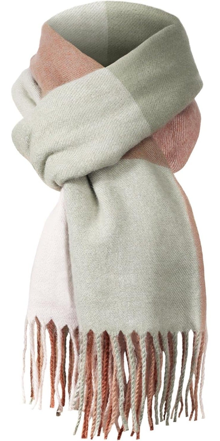 HZYH Scarf For Women, Winter Scarf For Women Fashion Cashmere Feel Plaid Scarfs For Women - Image 1