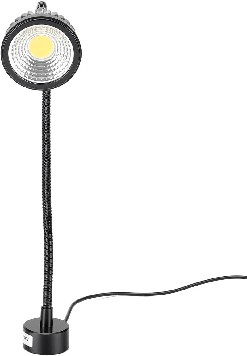 Zunate 7W LED Work Light with Flexible 360° Gooseneck, Magnet Base, 6000K Bright White Light for Workbench, Lathe, Grill, Workshop, Industrial Lighting (Aluminum alloy + alloy steel) - Image 4