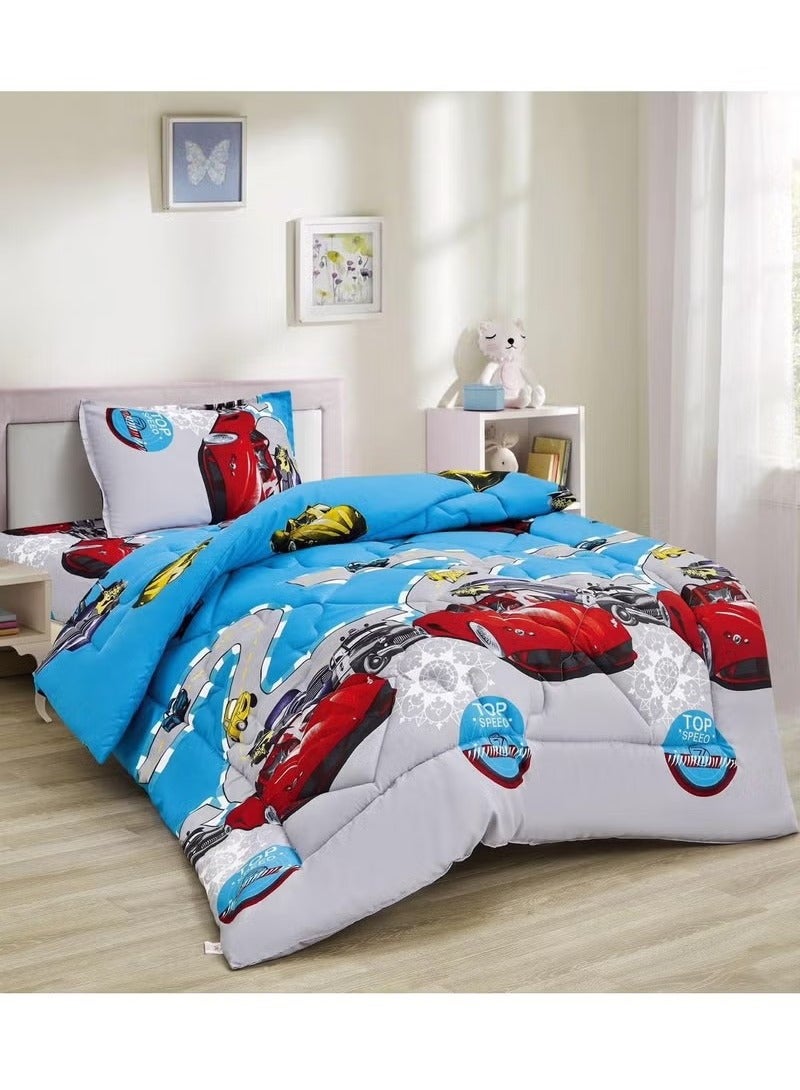 مينج لي لحاف سرير أطفال مقاس مفرد 3 قطع، يتضمن لحاف و ملاءة سرير وغطاء وسادة نوم و غطاء، لحاف خفيف الوزن ويستخدم على الاتجاهين، مناسب لجميع الفصول - Image 1