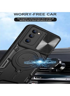 Generic Armor Case for Samsung Galaxy  Note 20 Ultra  with Slide Camera Cover, Shockproof Case with [Rotatable Big Ring Kickstand] for Samsung  Note 20 Ultra. Black  - Image 5
