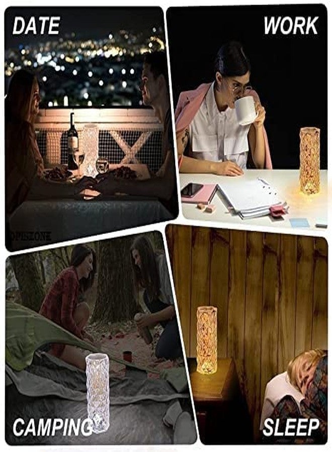 DPISZONE Crystal Rose Diamond 16 Color RGB Changing Mode LED Night Lights - USB Remote and Touch Control Desk Lamp for Bedroom, Living Room Décor Night Lamp - Image 5