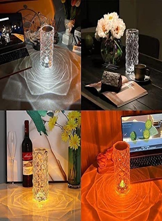 DPISZONE Crystal Rose Diamond 16 Color RGB Changing Mode LED Night Lights - USB Remote and Touch Control Desk Lamp for Bedroom, Living Room Décor Night Lamp - Image 3