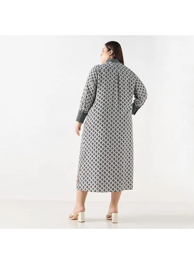 Ulla Popken Patterned Poplin Dress