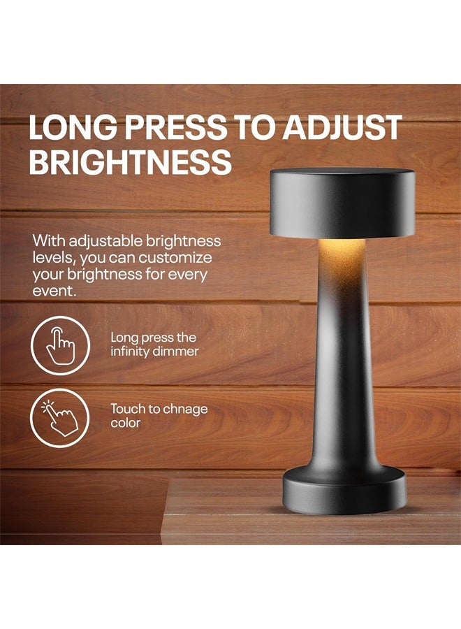 Taimi LED Touch Lamps Cordless Wireless Dimmable Night Light for Kids Nursery Portable LED Desk Lamp Rechargeable Black - Image 3