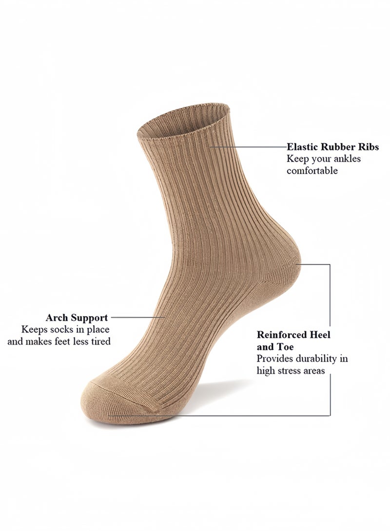 BELANO 4 Pack Women’s Crew Socks, Cotton Breathable Soft Casual Athletic, Cute Assorted Colors, Everyday Comfort - Image 2