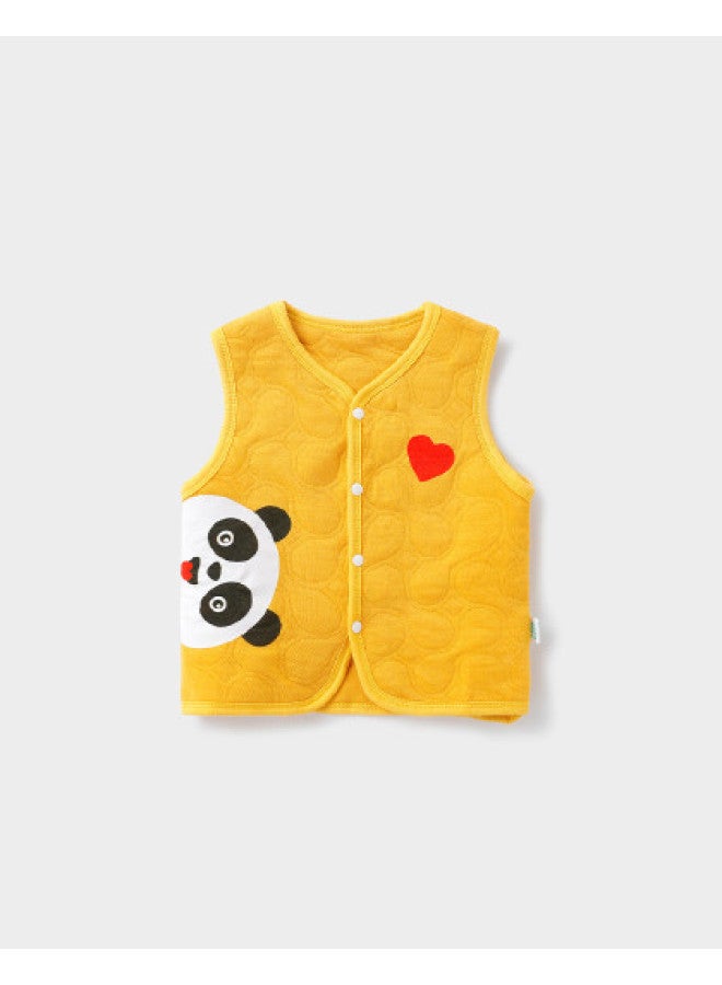 YISHUANGER Baby Vest, Spring And Autumn Cotton-padded New Year's Outfit, Unisex Baby Outerwear Vest, Small Mandarin Jacket, Layering Warm Vest, Versatile - Image 1