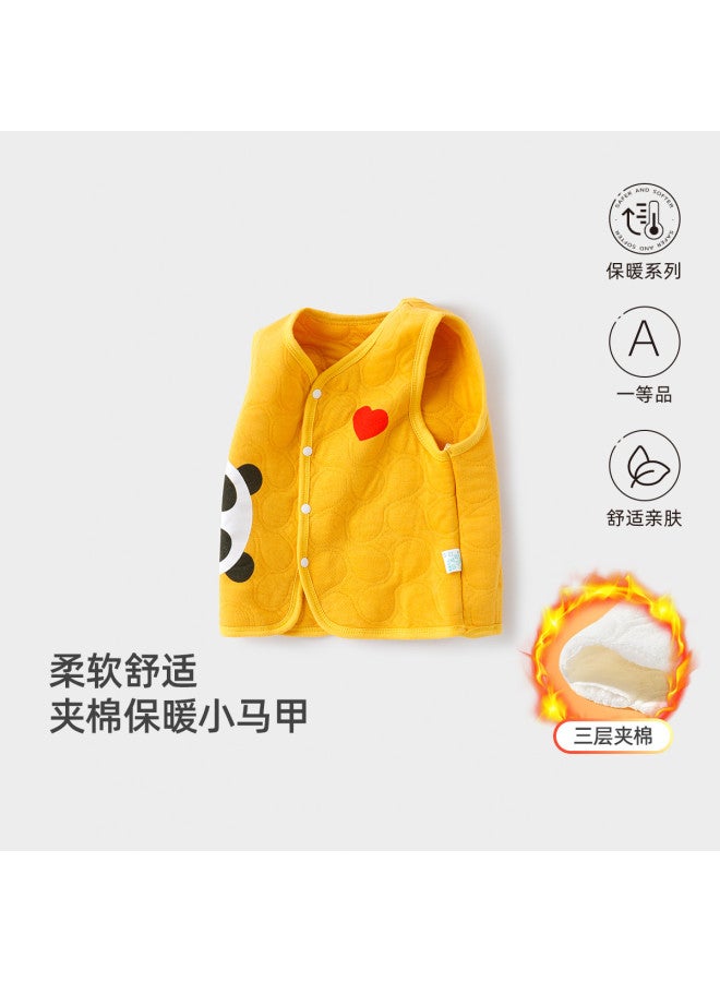 YISHUANGER Baby Vest, Spring And Autumn Cotton-padded New Year's Outfit, Unisex Baby Outerwear Vest, Small Mandarin Jacket, Layering Warm Vest, Versatile - Image 3