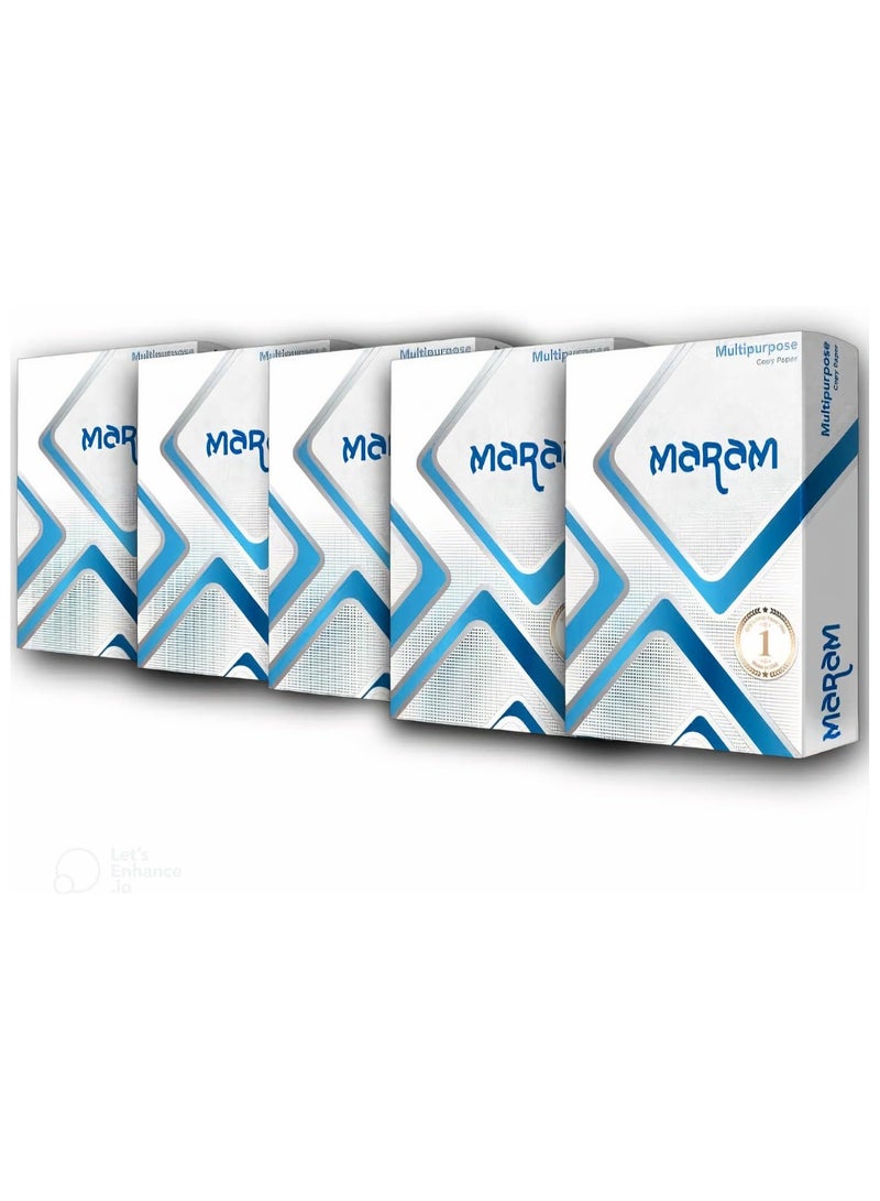مرام كرتونة ورق طباعة A4 من مرام 70 جرام  5 رزم - Image 1