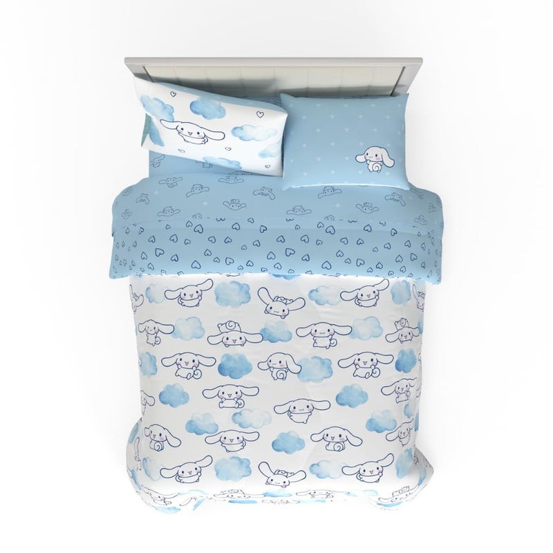 Franco Cinnamoroll Bedding 7 Piece Super Soft Cozy Reversible Comforter and Sheet Set with Sham, Full, (100% Official Licensed Product) by Franco - Image 1