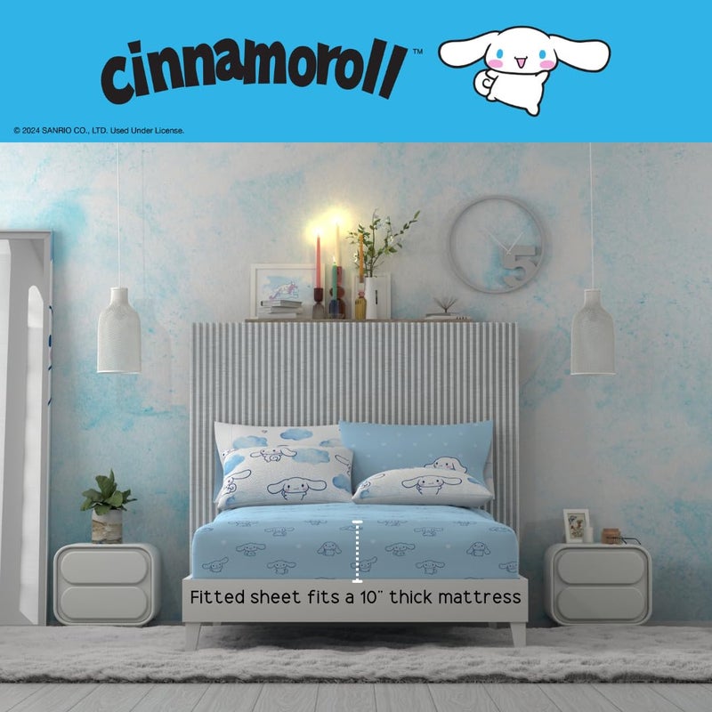 Franco Cinnamoroll Bedding 7 Piece Super Soft Cozy Reversible Comforter and Sheet Set with Sham, Full, (100% Official Licensed Product) by Franco - Image 5