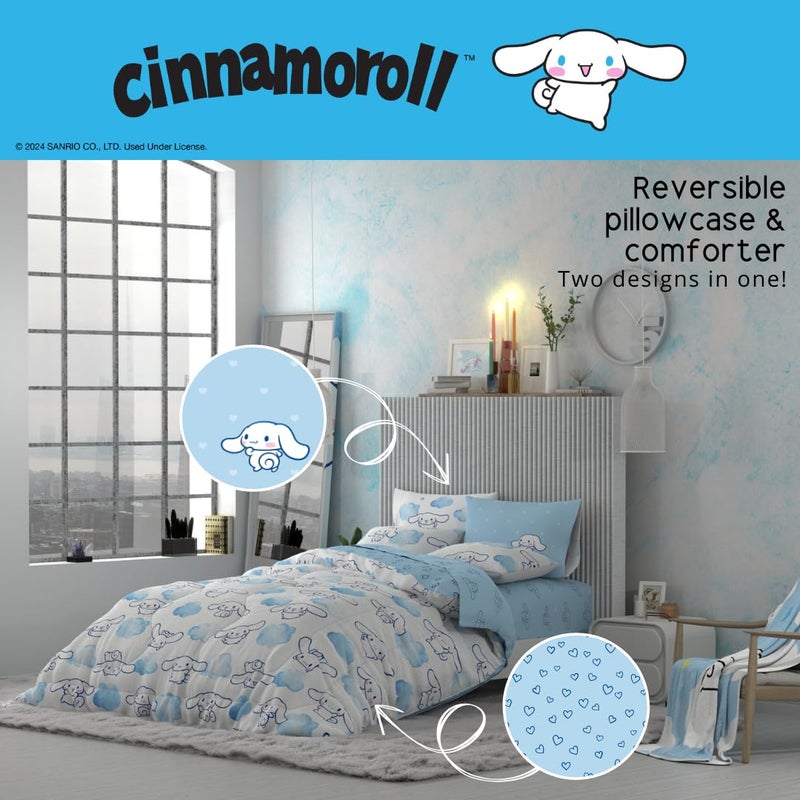 Franco Cinnamoroll Bedding 7 Piece Super Soft Cozy Reversible Comforter and Sheet Set with Sham, Full, (100% Official Licensed Product) by Franco - Image 4