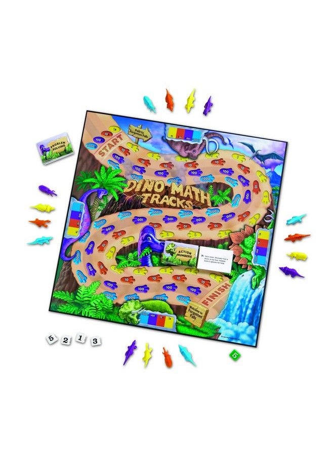 Learning Resources - Dino Math Tracks Game Ages 6+ Addition And Subtraction Dinosaur Game Kindergarten Math Games Board Games For Kids - Image 1