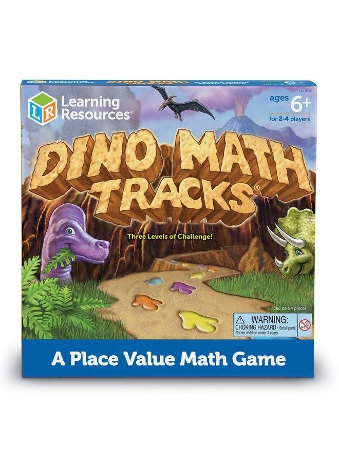 Learning Resources - Dino Math Tracks Game Ages 6+ Addition And Subtraction Dinosaur Game Kindergarten Math Games Board Games For Kids - Image 1