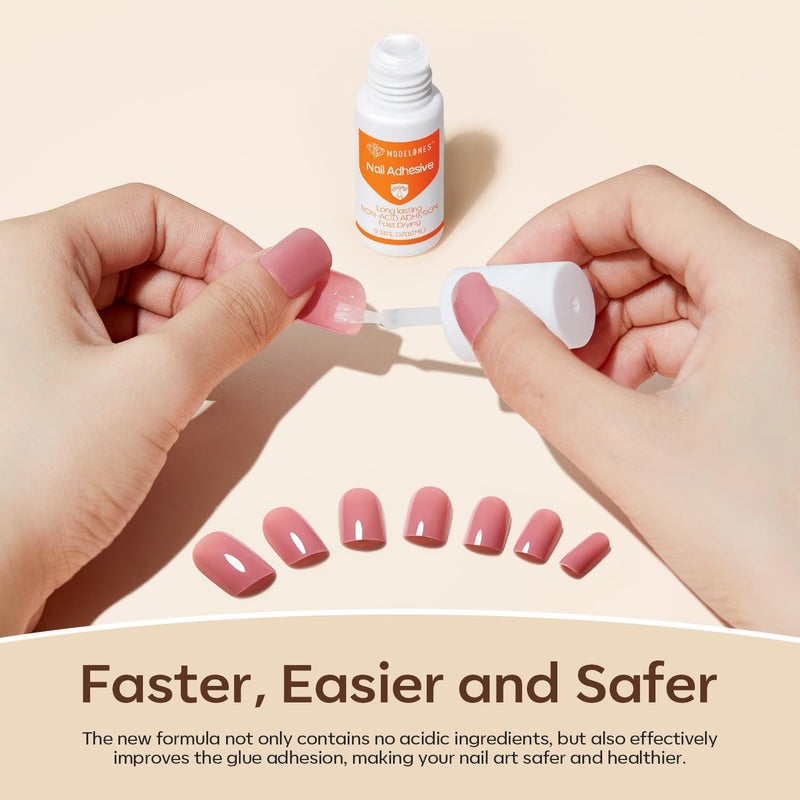 Modelones Nail Glue for Press Ons, Press On Nails and Acrylic Nails, 10 ML Super Strong Long Lasting Gel Nail Glue for Nail Tips, Safety Non-Acid Non-Toxic - Image 5